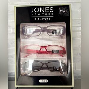 Jones New York set of 3 reading glasses. +1.50 Brand new in box